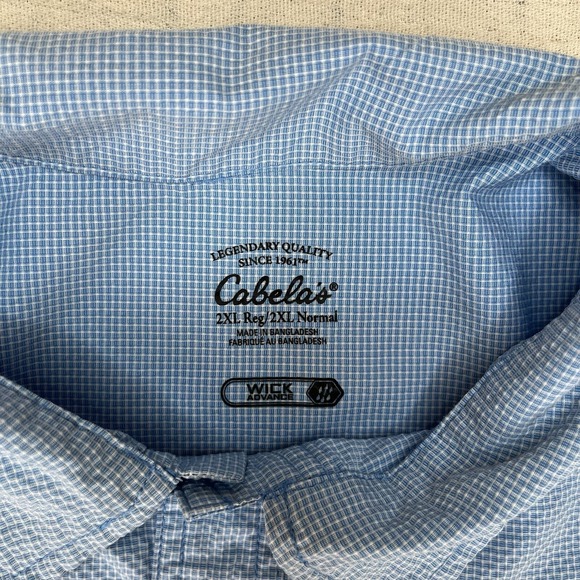 Cabela's Men's Advance Wick Short Sleeve Button Up Vented Shirt 2XL - Picture 5 of 8